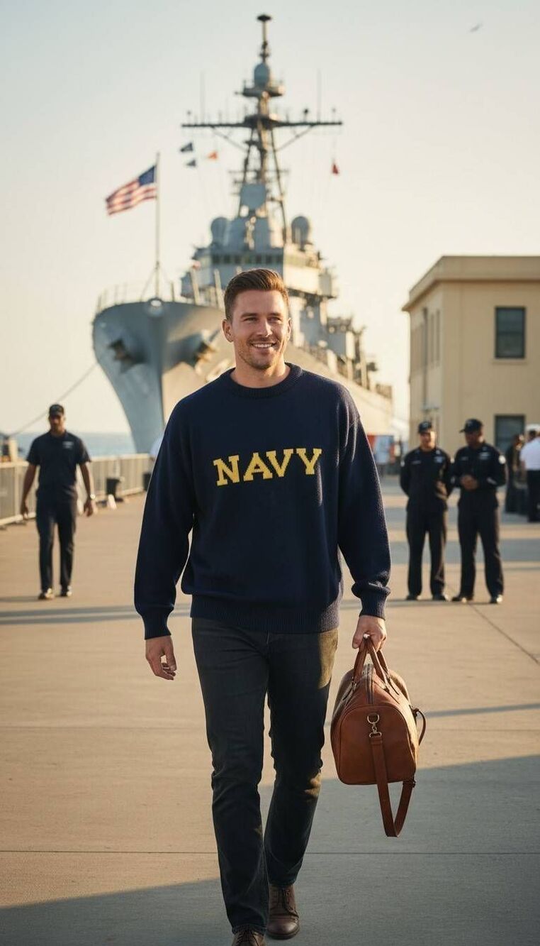 Navy sweater